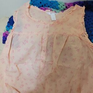Peach Starfish Patterned M cotton Nightgown.